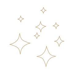 Outlines star icon. Twinkling stars, sparkles, winkling stars vector illustration.