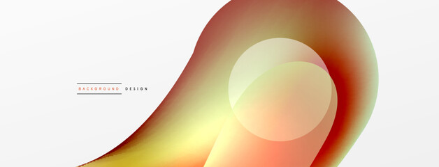 Fluid abstract background. Liquid color gradients composition. Round shapes and circle flowing design for wallpaper, banner, background or landing