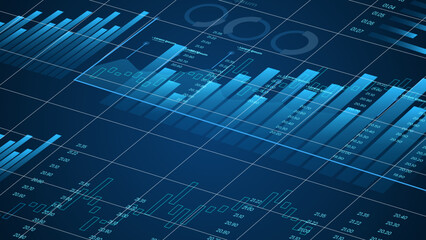 Financial data graph chart statistic technology concept