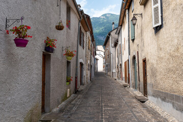 Fototapeta premium Laruns street. French Pyrenees