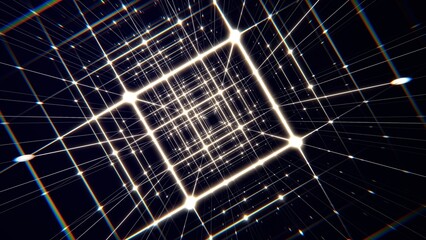 ビジネス VJ トンネル ワイヤーフレーム 格子 白 [別Verあり]