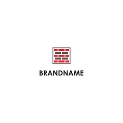 Obraz premium simple brick on square logo vector