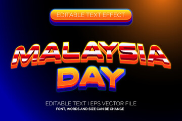 modern malaysia day text effect style 