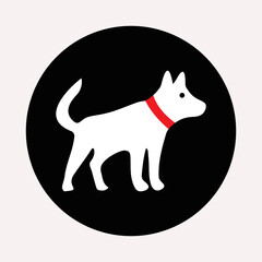 Circle dog animal vector logo 