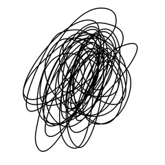 Obraz premium Chaotically tangled line. Unravels chaos and mess difficult situation. Psychotherapy concept of solving problems is easy. One continuous line drawing. Hand drawn vector illustrations isolated