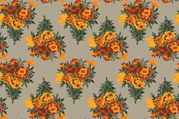floral pattern with marigolds