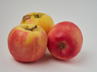 Red apples, isolated on white background.