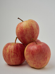 Red apples, isolated on white background.