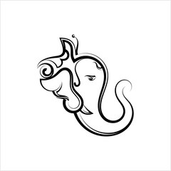 Naklejka premium Ganesha The Lord Of Wisdom Calligraphic Style M_2208023