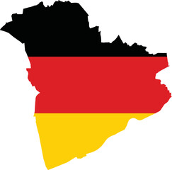 Fototapeta premium Simple flat blank vector flag map of the German regional capital city of RECKLINGHAUSEN within the flag of GERMANY