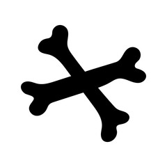 Crossbones silhouette, isolated on white background. Vector illustration, traditional Halloween decorative element. Halloween silhouette black pirate crossbones - for design, decor and cricut