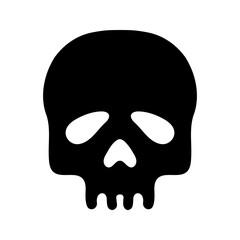 Skull silhouette, isolated on white background. Vector illustration, traditional Halloween decorative element. Halloween silhouette black skull - for design, decor and cricut.