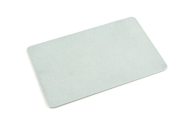 Grey plastic card isolated on white background. Empty blank card