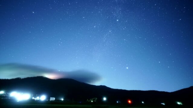 A Time-lapse Movie of the Summer Triangle in the Milky Way over Mt. Tsukuba