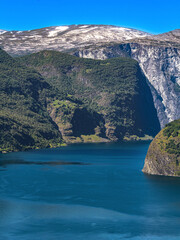 View from the mountain over the Auerlandfjord
