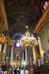 Fototapeta na wymiar Interior of Holy Intercession Cathedral in Ivano-Frankivsk, Ukraine 