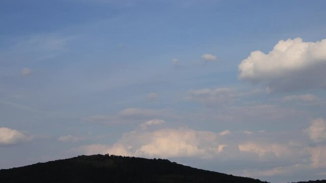 4K Time lapse, beautiful sky with clouds background, Sky with clouds weather nature cloud blue, Blue sky with clouds and sun, Clouds At Sunrise.