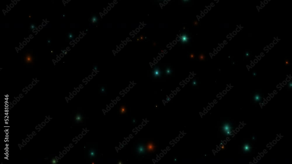 Wall mural abstract iridescent graphics of the movement of particles in space. 4k flying digital technology bac