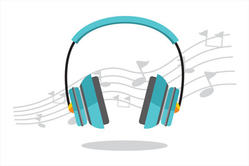 Illustration of headphones. Realistic wireless earphones illustration. Benefits for listening to music, audio sounds and hearing aids