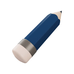 3D rendering pencil icon on transparent background