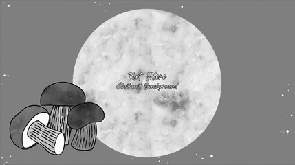 Vector botanical wall arts, with mushrooms. Minimalistic and natural. Mushrooms and line arts design. Sample text area included.