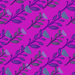 Contemporary flower seamless pattern. Elegant botanical floral wallpaper. Abstract plants endless ornament.