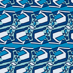 Creative labyrinth mosaic wallpaper. Geometric maze seamless pattern. Hand drawn line background in doodle style.