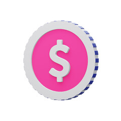 dollar coin 3d icon illustration