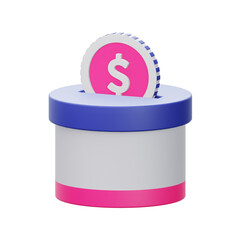 donation 3d icon illustration