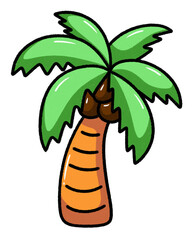 Palm tree island coconut cartoon icon
