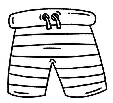 Male Swimming Shorts Line Icon