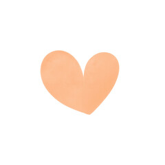 orange watercolor heart