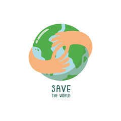 hands holding a globe, protect the world for nature, save the planet concept.