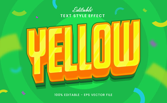 Yellow Text Effect Editable