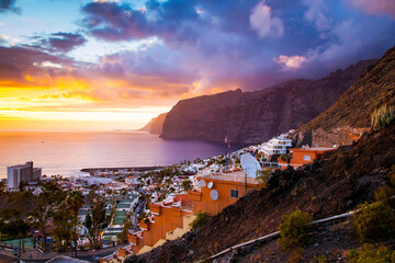 amazing sunset over Los Gigantes  Tenerife