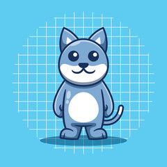 Cute cat mascot vector illustration. Flat cartoon style.