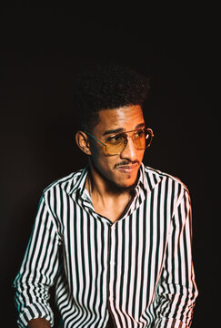 Portrait of confident black man with eyeglasses