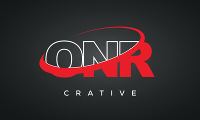 ONR letters typography monogram logo , creative modern logo icon with 360 symbol