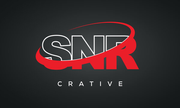SNR letters typography monogram logo , creative modern logo icon with 360 symbol