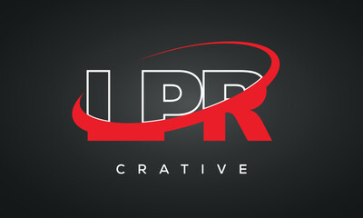 LPR letters typography monogram logo , creative modern logo icon with 360 symbol