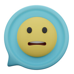 sad chat 3d icon illustration