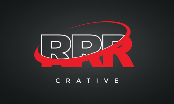 RRR letters typography monogram logo , creative modern logo icon with 360 symbol