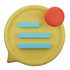 chat notification 3d icon illustration
