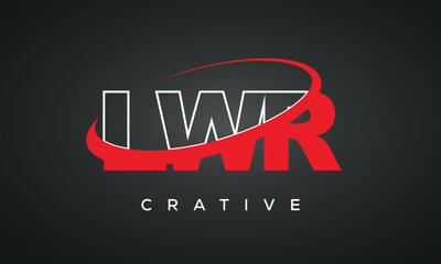 LWR letters creative modern logo icon with 360 symbol 