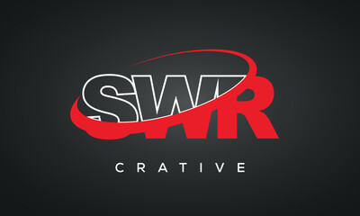 SWR letters creative modern logo icon with 360 symbol 