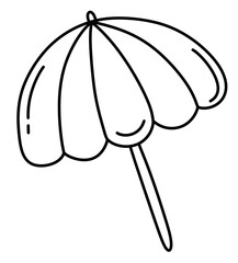 Beach umbrella linear icon