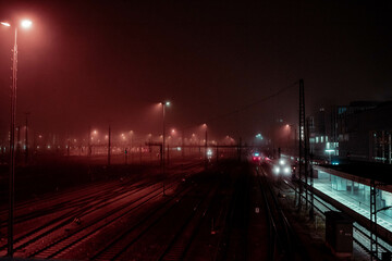 Fototapeta na wymiar Foggy Train