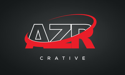AZR letters creative modern logo icon with 360 symbol 