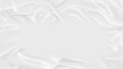 Abstract white cloth curtain background looks modern luxury. White  clothsilk with artistic curves, shiny animated waves and copy space