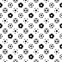 Soccer balls seamless pattern, balls background
